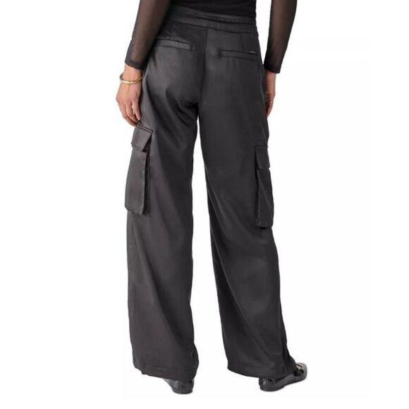 Sanctuary Eve Satin Cargo Pants Womens Size 31 Black NWT - Picture 2 of 14